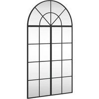 Berkfield Home Wall Mirror Black 60x110 cm Arch Iron