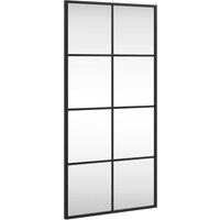 Berkfield Home Wall Mirror Black 40x80 cm Rectangle Iron