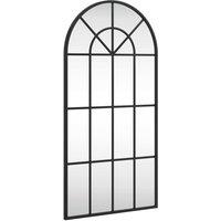 Berkfield Home Wall Mirror Black 40x80 cm Arch Iron