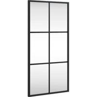 Berkfield Home Wall Mirror Black 30x60 cm Rectangle Iron