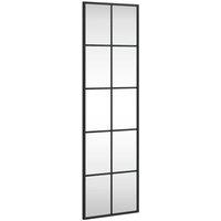 Berkfield Home Wall Mirror Black 30x100 cm Rectangle Iron
