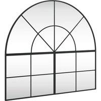 Berkfield Home Wall Mirror Black 100x90 cm Arch Iron