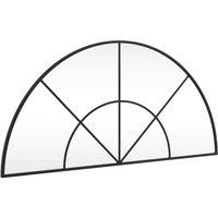 Berkfield Home Wall Mirror Black 100x50 cm Arch Iron