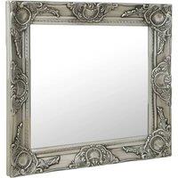 Berkfield Home Wall Mirror Baroque Style 60x60 cm Silver