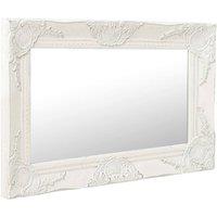 Berkfield Home Wall Mirror Baroque Style 60x40 cm White