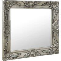 Berkfield Home Wall Mirror Baroque Style 50x50 cm Silver