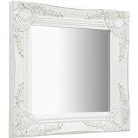 Berkfield Home Wall Mirror Baroque Style 40x40 cm White