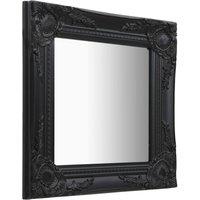 Berkfield Home Wall Mirror Baroque Style 40x40 cm Black