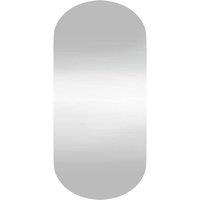 Berkfield Home Wall Mirror 45x100 cm Glass Oval in Silver