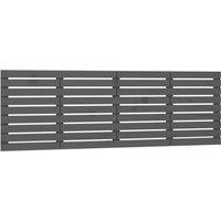 Berkfield Home Wall Headboard Grey 206x3x63 cm Solid Wood Pine | Size: 206 x 3 x 63 cm
