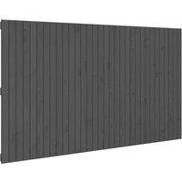 Berkfield Home Wall Headboard Grey 204x3x110 cm Solid Wood Pine | Size: 204 x 3 x 110 cm