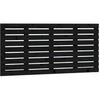 Berkfield Home Wall Headboard Black 146x3x63 cm Solid Wood Pine | Size: 146 x 3 x 63 cm