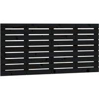 Berkfield Home Wall Headboard Black 126x3x63 cm Solid Wood Pine | Size: 126 x 3 x 63 cm