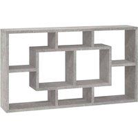 Berkfield Home Wall Display Shelf 8 Compartments Concrete Grey
