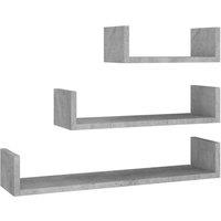 Berkfield Home Wall Display Shelf 3 pcs Concrete Grey Engineered Wood