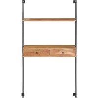 Berkfield Home Wall Desk 90x40x170 cm Solid Acacia Wood in Brown | Size: 90 x 40 x 170 cm