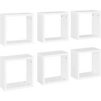 Berkfield Home Wall Cube Shelves 6 pcs White 30x15x30 cm | Size: 30 x 15 x 30 cm