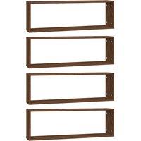 Berkfield Home Wall Cube Shelves 4 pcs Brown Oak 80x15x26.5 cm Engineered Wood