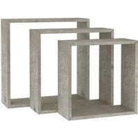 Berkfield Home Wall Cube Shelves 3 pcs Concrete Grey