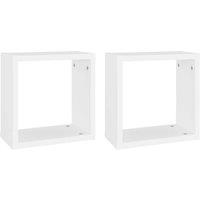 Berkfield Home Wall Cube Shelves 2 pcs White 30x15x30 cm | Size: 30 x 15 x 30 cm
