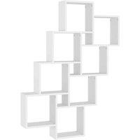 Berkfield Home Wall Cube Shelf White 90x15x119 cm Engineered Wood | Size: 90 x 15 x 119 cm