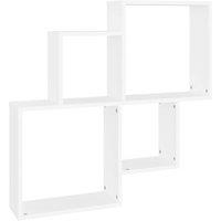 Berkfield Home Wall Cube Shelf White 80x15x78.5 cm Engineered Wood