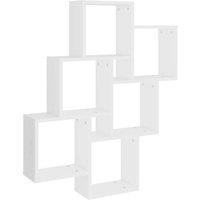 Berkfield Home Wall Cube Shelf White 78x15x93 cm Engineered Wood | Size: 78 x 15 x 93 cm