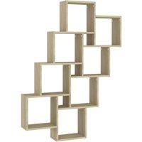 Berkfield Home Wall Cube Shelf Sonoma Oak 90x15x119 cm Engineered Wood in Brown | Size: 90 x 15 x 119 cm
