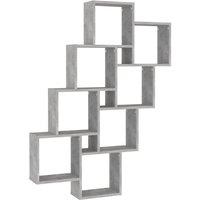 Berkfield Home Wall Cube Shelf Concrete Grey 90x15x119 cm Engineered Wood | Size: 90 x 15 x 119 cm