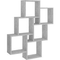 Berkfield Home Wall Cube Shelf Concrete Grey 78x15x93 cm Engineered Wood | Size: 78 x 15 x 93 cm