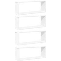 Berkfield Home Wall Cube Shelf 4 pcs White 60x15x23 cm Engineered Wood | Size: 60 x 15 x 23 cm