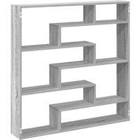 Berkfield Home Wall Cube Shelf 7 Compartments Grey Sonoma Engineered Wood