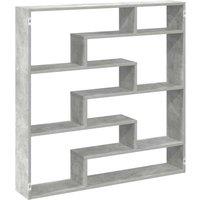 Berkfield Home Wall Cube Shelf 7 Compartments Concrete Grey Engineered Wood