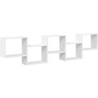 Berkfield Home Wall Cube Shelf 5 Compartments White Engineered Wood