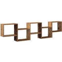 Berkfield Home Wall Cube Shelf 5 Compartments Old Wood Engineered Wood in Brown