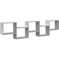 Berkfield Home Wall Cube Shelf 5 Compartments Concrete Grey Engineered Wood