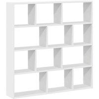 Berkfield Home Wall Cube Shelf 12 Compartments White Engineered Wood