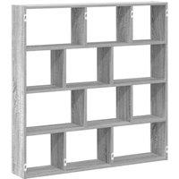 Berkfield Home Wall Cube Shelf 12 Compartments Grey Sonoma Engineered Wood