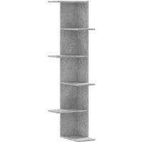 Berkfield Home Wall Corner Shelf Concrete Grey 36.5x36.5x140 cm Engineered Wood