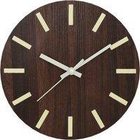Berkfield Home Wall Clock with Luminous Scales & Pointers Brown 30 cm