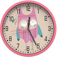 Berkfield Home Wall Clock Pink 25.5 cm Polystyrene & Glass