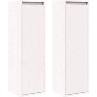 Berkfield Home Wall Cabinets 2 pcs White 30x30x100 cm Solid Pinewood | Size: 30 x 30 x 100 cm