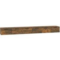 Berkfield Home Wall Cabinets 2 pcs Smoked Oak 102x30x20 cm Engineered Wood in Brown | Size: 102 x 30 x 20 cm