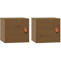 Berkfield Home Wall Cabinets 2 pcs Honey Brown 31.5x30x30 cm Solid Wood Pine