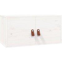 Berkfield Home Wall Cabinet White 60x30x30 cm Solid Wood Pine | Size: 60 x 30 x 30 cm