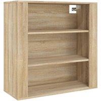 Berkfield Home Wall Cabinet Sonoma Oak 80x33x80 cm Engineered Wood in Beige | Size: 80 x 33 x 80 cm