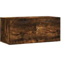 Berkfield Home Wall Cabinet Smoked Oak 80x36.5x35 cm Engineered Wood in Brown