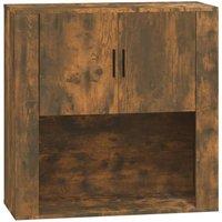 Berkfield Home Wall Cabinet Smoked Oak 80x33x80 cm Engineered Wood in Brown | Size: 80 x 33 x 80 cm