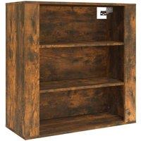 Berkfield Home Wall Cabinet Smoked Oak 80x33x80 cm Engineered Wood in Brown | Size: 80 x 33 x 80 cm