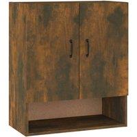 Berkfield Home Wall Cabinet Smoked Oak 60x31x70 cm Engineered Wood in Brown | Size: 60 x 31 x 70 cm